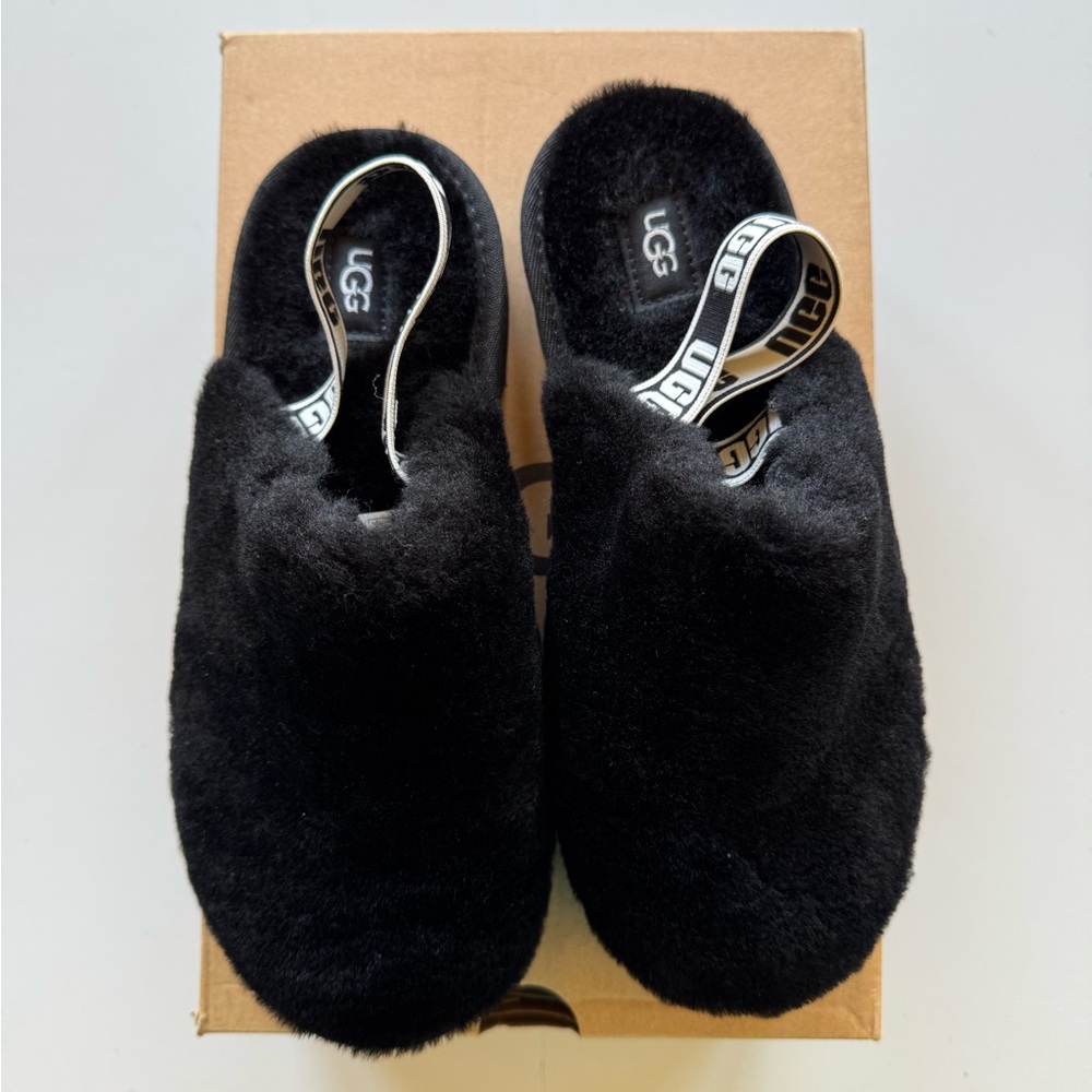 UGG Women’s Fluff Yeah Clog – Black, Size 5 (New in Box) - Picture 2 of 5